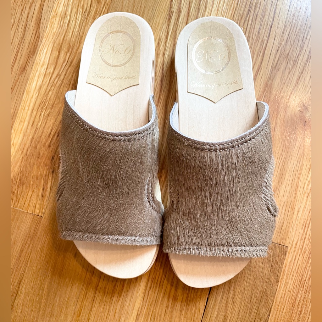 No. 6 Brown Alexis Cut Out Slide Flat Base Stone Pony Brown